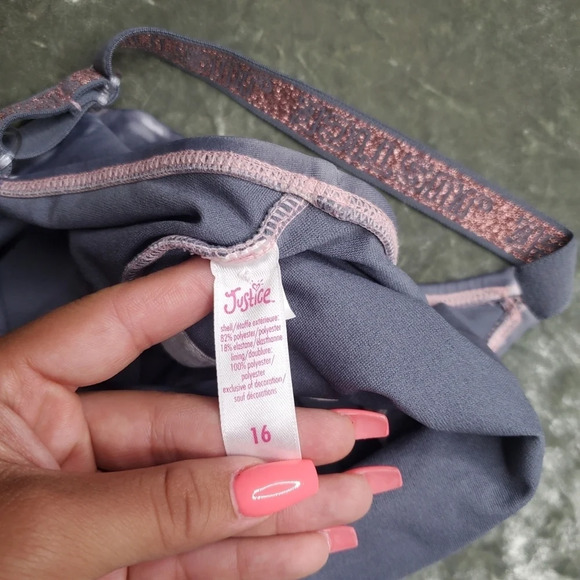 Justice Swimwear Logo Shine Tie Dye Swimsuit - Picture 5 of 5